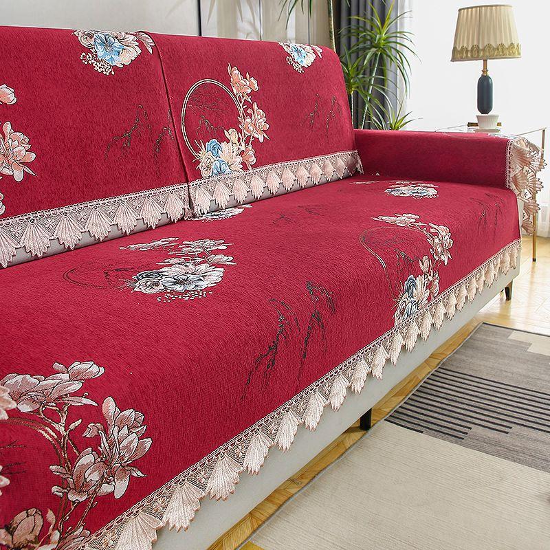 

Круглогодичная тканевая подушка для дивана из шенилла с нескользящими подушками для сиденья, минималистичный скандинавский чехол для дивана, полностью закрывающий Fu Gui Rong Hua Hong (chenille Non Slip) 90 * 90cm