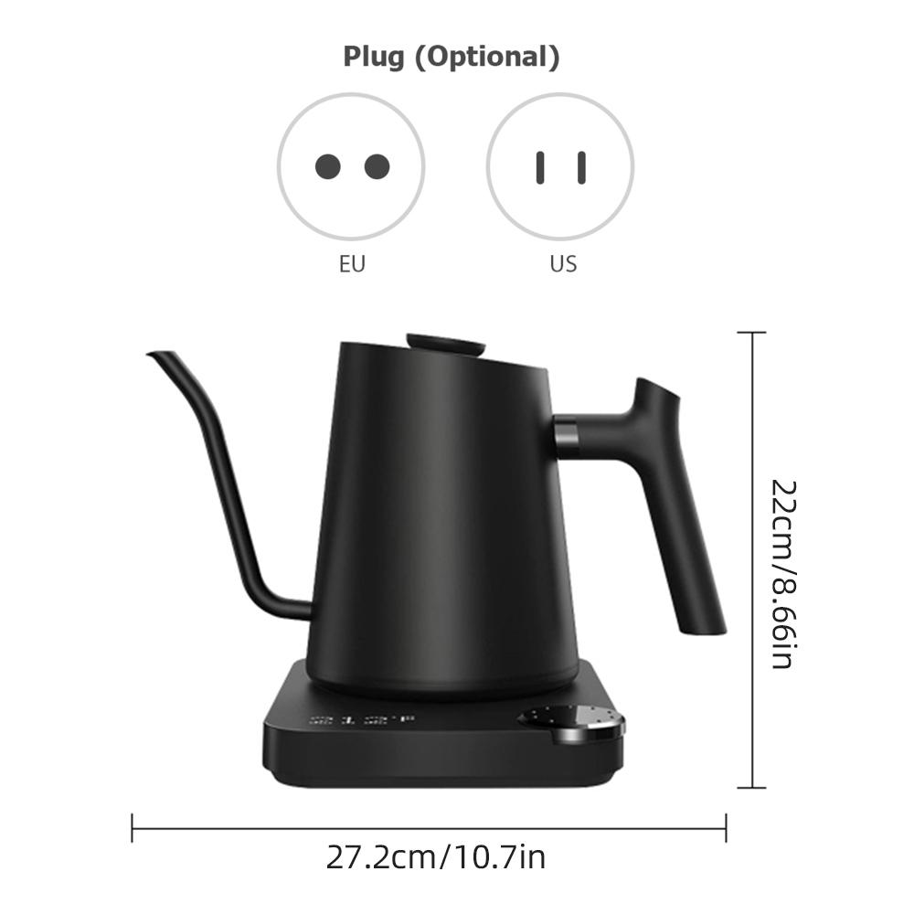Gooseneck Electric Kettle 0.9L Temperature Control Stainless Steel Inner Quick Heating 1200W