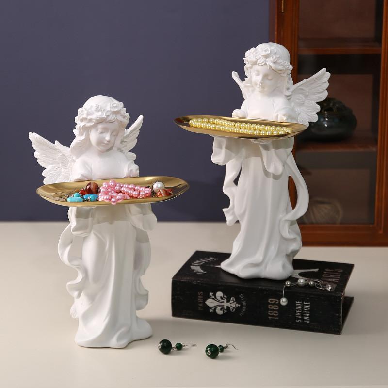 Style European Angel Tray Resin Craft Key Holder Jewelry Decoration Organizer