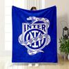 "Inter Logo with Snake Design" Patterned blanket, flannel, suitable for all seasons, home decor, warm and cozy