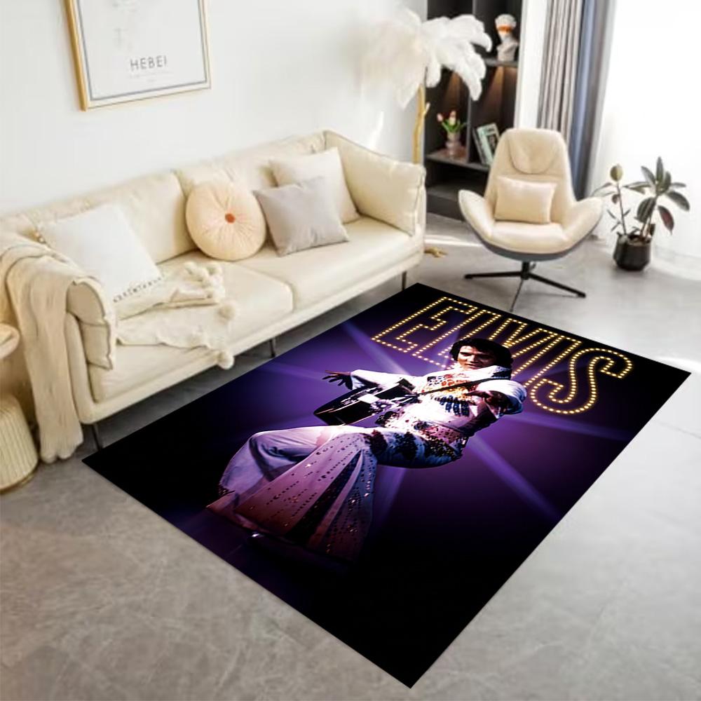Elvis Presley Guitar Performance Floor Rug Office Rug Design for Hallway Decorate room Kitchen Bedrooms Antislip Carpet Anime Office Decor
