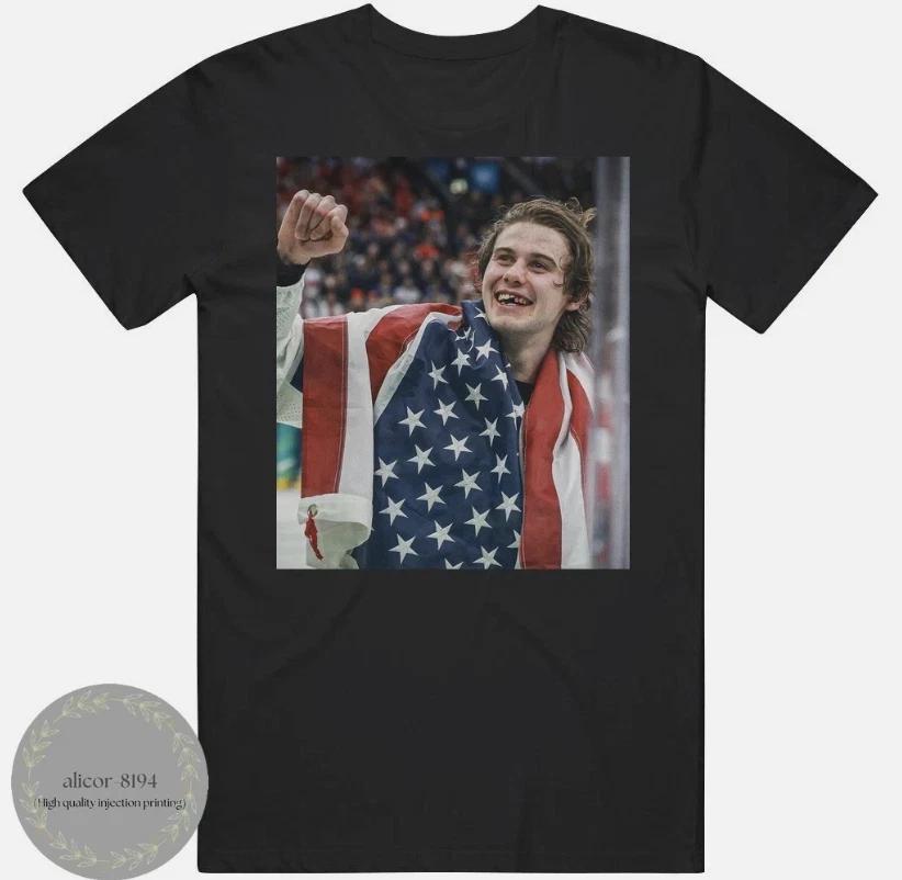 Jack Hughes Team USA Gold Medal Fan T Shirt M