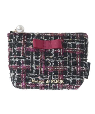Maison de Fleur Linton Tweed Pouch voor Dames, Zwart