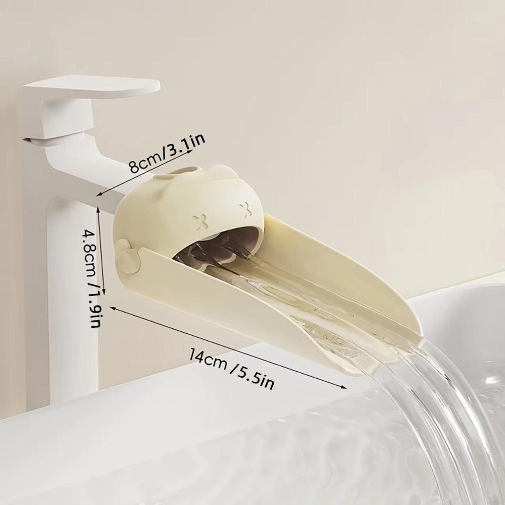 Splash-Proof Faucet Extender Kids Hand Washing Assistant Foldable Water Nozzle Guide Sink Cute Cartoon Water Faucet Extension