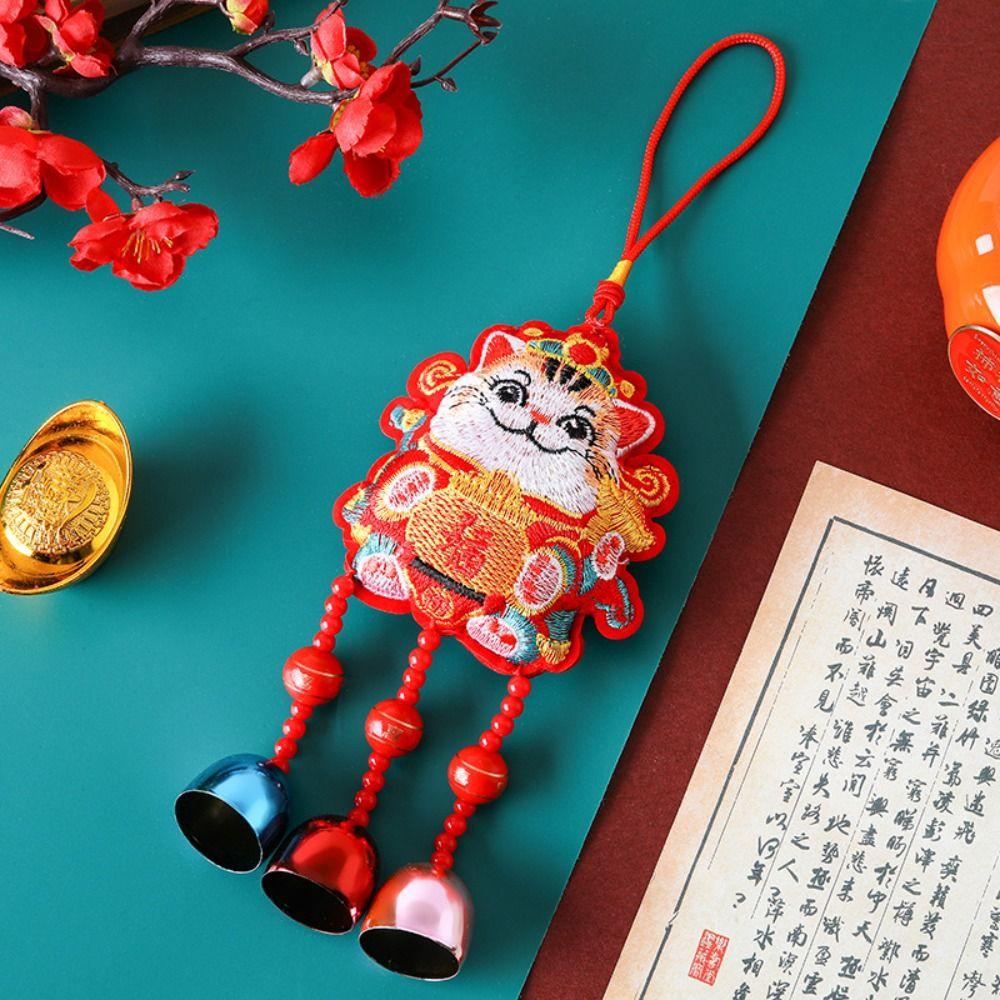 Traditional Embroidery Snake Wind Chimes Hanging New Year Pendants  New Year Decoration