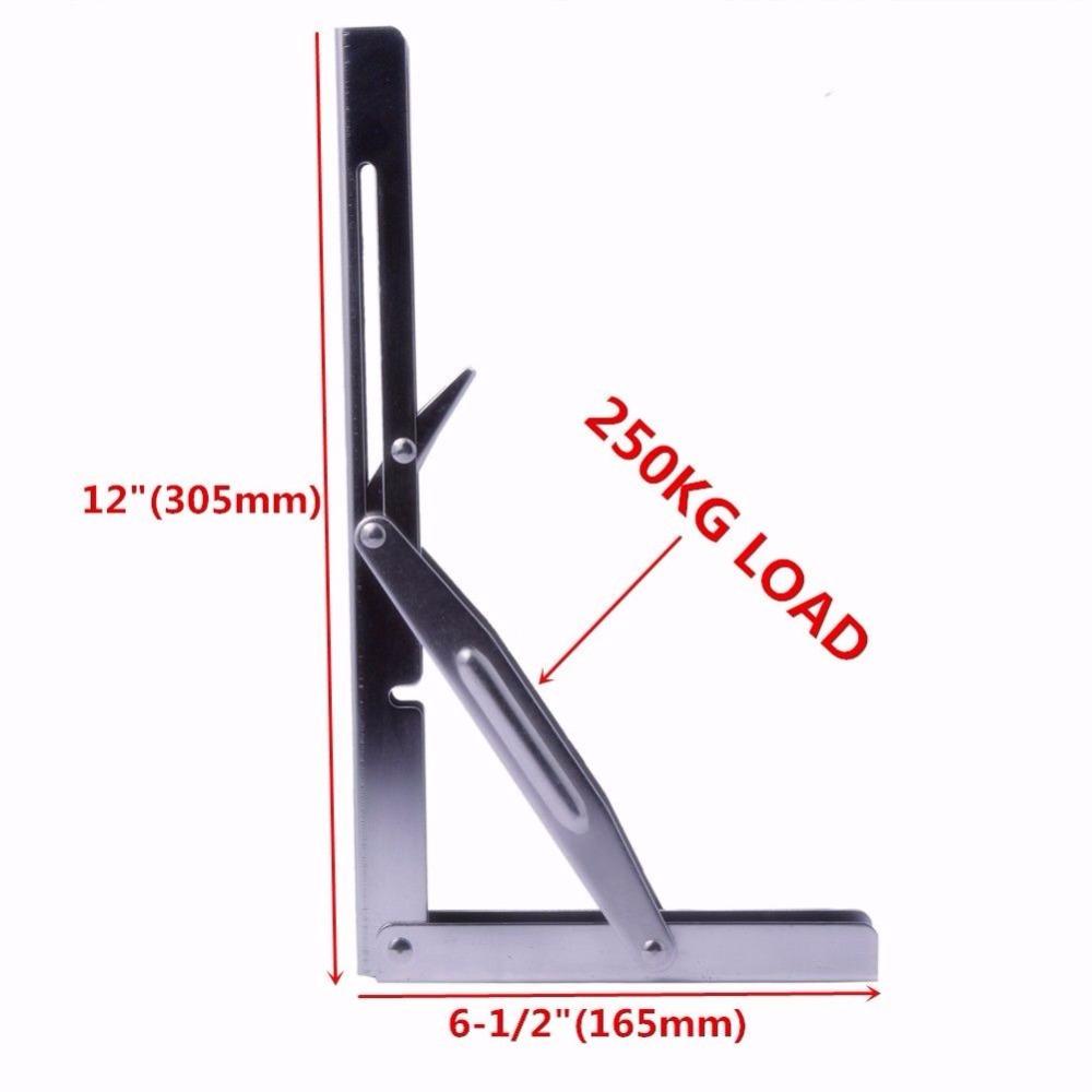 2 Pieces Folding Heavy Duty Shelf-Bracket Bench Table Folding Shelf or Bracket, Max. Load 550lbs