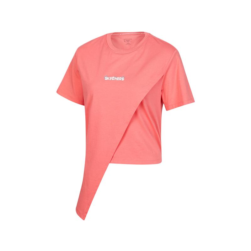 Skechers Comfortable Breathable Soft Lightweight Short Sleeve Regular T-Shirt Women tops Sunset-Pink P222W054-00FY S