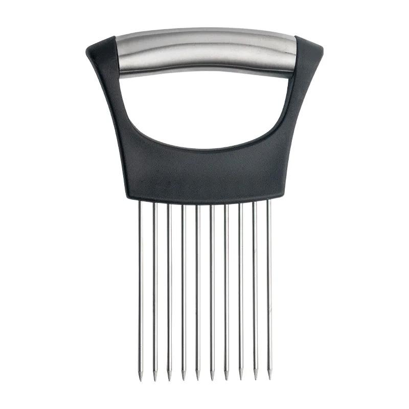 

Stainless Steel Onion Cutter Holder Food Slicers Assistant Tomato Potato Slicer Holder Vegetables Cutting Fork Kitchen Gadgets