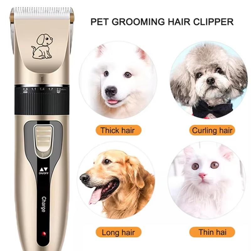 Dog Cat Hair Clipper Low Noise Rechargeable Cordless & Corded Electric Trimmer Pet Hair Thick Coats Clippers Grooming Set
