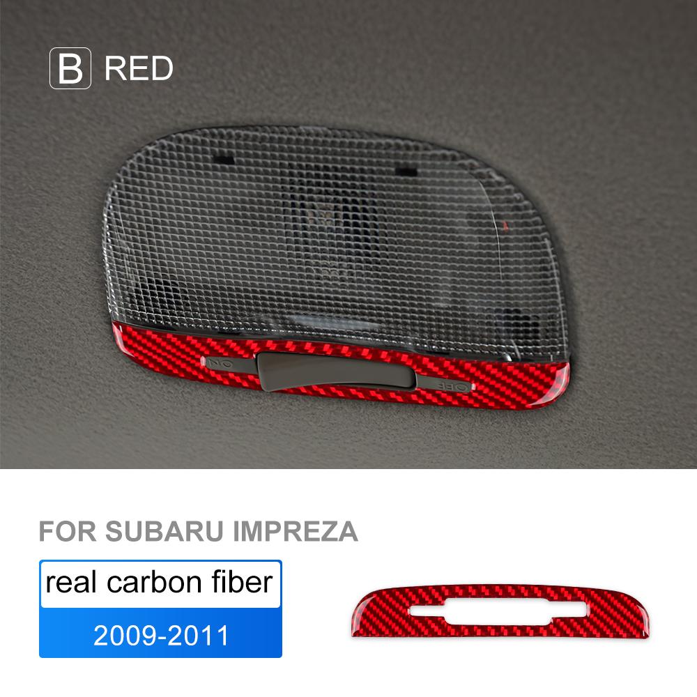 Real Soft Carbon Fiber Sticker For Subaru Impreza 2009 2010 2011 Rear Overhead Console Reading Light Car Interior Accessories