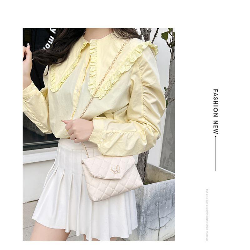 Embroidered Square Shoulder Bag - Korean-Style Crossbody Purse for Women