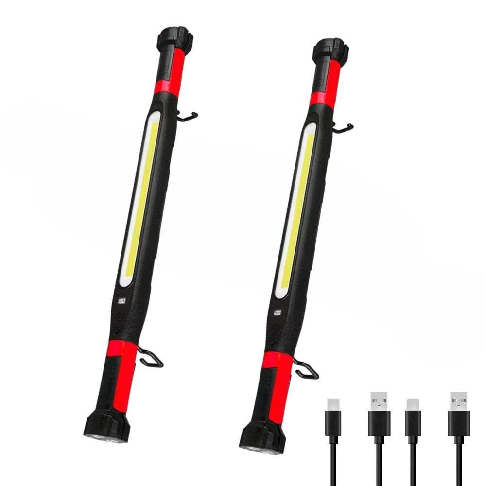 4PCS 20W Powerful High Lumen LED Work Light for Car Emergency Repair, Rechargeable Magnetic Work Flashlight with Hooks and Magnetic Base