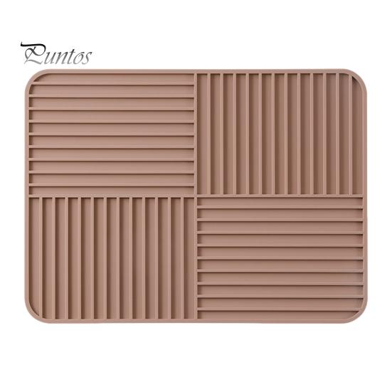 

Силіконовий дренажний килимок Багатофункціональний нековзкий сушильний килимок для кухонного посуду Підставка проти опіків Швидкі дренажні килимки для дому, бару, ресторану дубильна кора