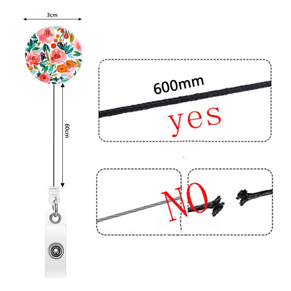 Suport creativ retractabil pentru ecuson de asistent medical, cu clip, bobină pentru ecuson, floare, etichetă de nume pentru studenți, suport pentru ecuson/card ID, șnururi, accesorii