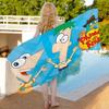 Klassische Animation P-Phineas und F-Ferb Strandtuch Bunte Handtücher für Mädchen Mikrofaser Schnelltrocknend Sand Yoga Spa Fitnessstudio