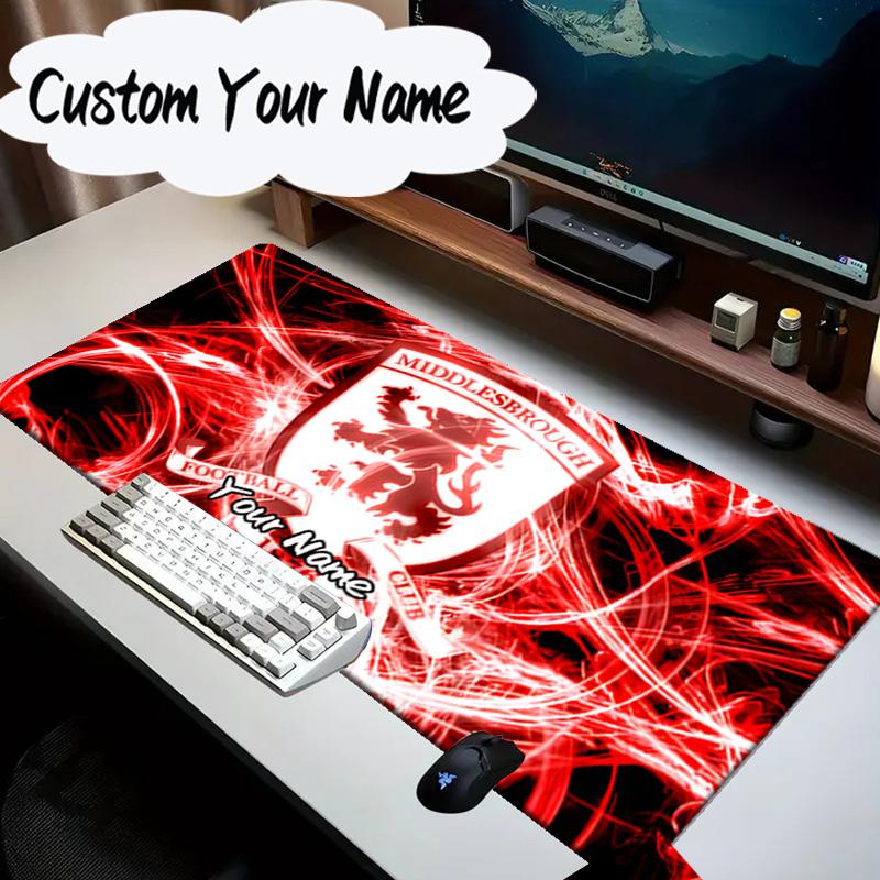 Custom Name Mouse Pad Football Club Middlesbrough Mouse Pad Desk Mat, Non-Slip Rubber Backer Pad For Computer Notebook Gaming Mouse Pad Birthday Gift
