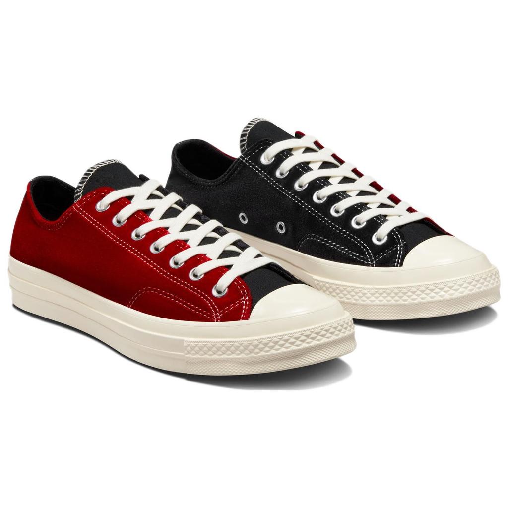 Beyond Retro X Converse Chuck 70 Low Color Block - Velvet Unisex Sneakers Red Black Egret A03267C