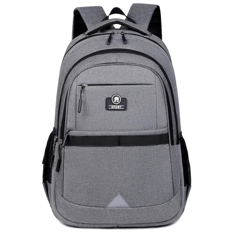 Large-capacity Student School Bag Casual Solid Color Backpack Material Oxford Men New Backpack Multi-functional Simple Bag