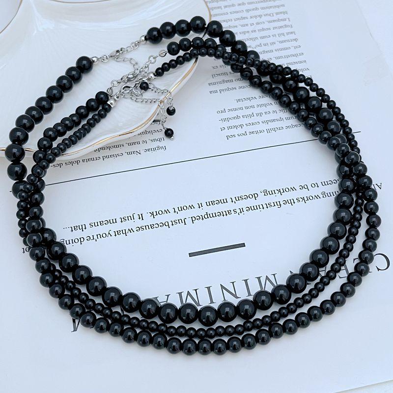 New chinoiserie retro black agate necklace casualaccessible luxury handmade beaded whiteelegant exquisite beaded necklace