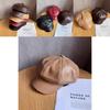 Pu Leather Octagonal Hat For Women With Sun Protection Chic Winter Fashion Accessory
