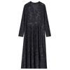 2026 Spring Plus Size Women's V-Neck Long Sleeve Slimming Wide Hem Dress
