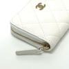 CHANEL AP0216 Matelasse Mark Classic zip coin purse Caviar Leather White Unused