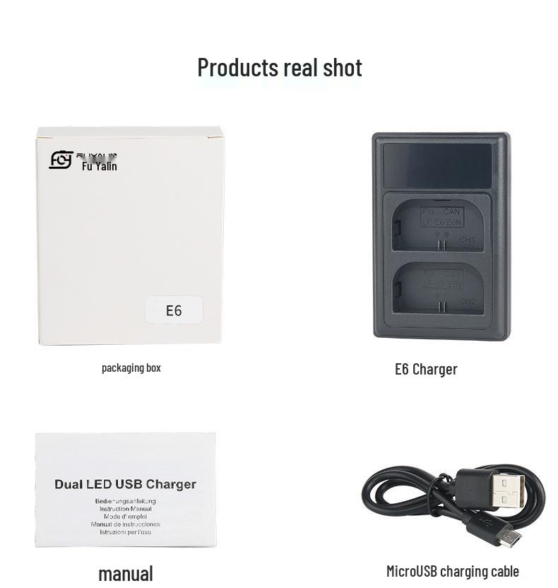Canon DSLR Charger for LPE6/LPE6N Batteries: Compatible with 5D4, 5D3, 6D2, 6D, 7D2, 80D
