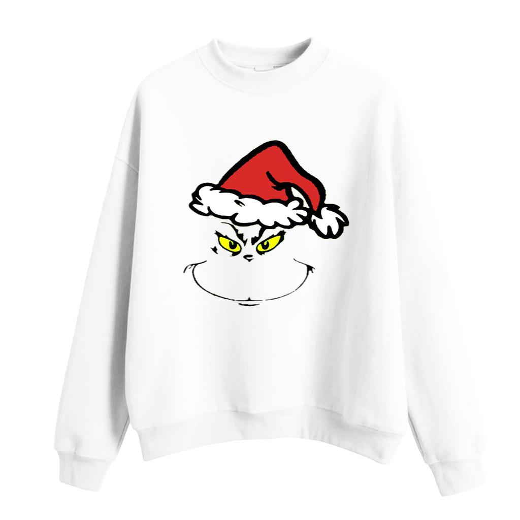Women's Fashion Casual Round Neck Long Sleeve Christmas Printed Sweatshirt