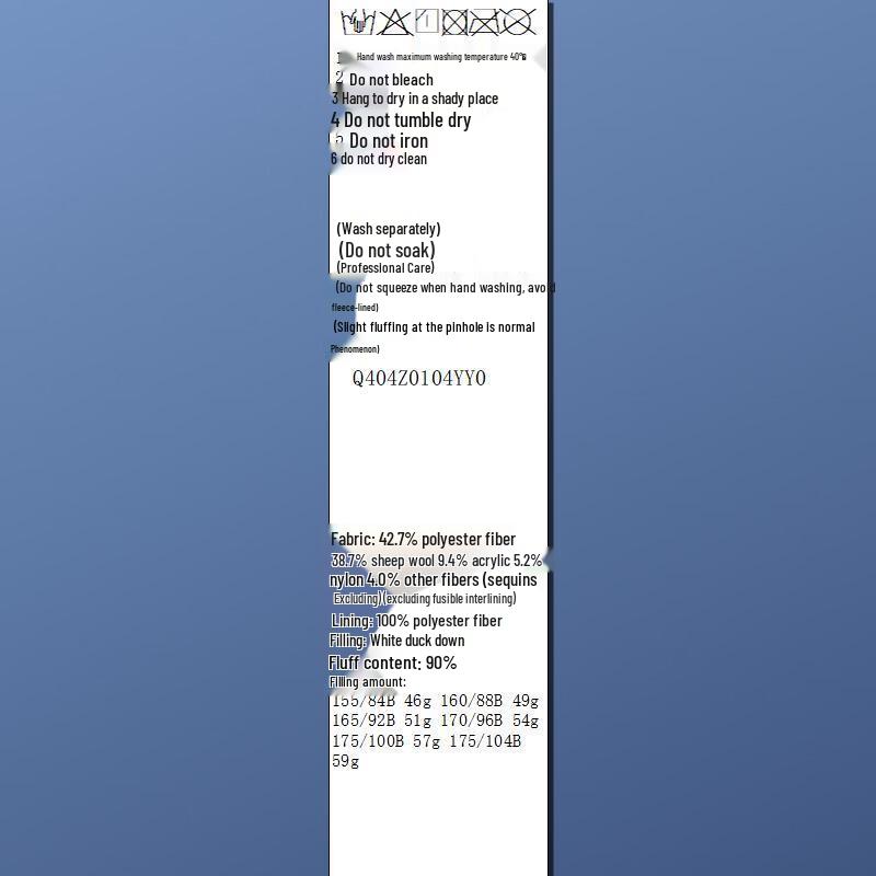 Sancai Damen Übergröße 90% Entendaunen Wollmischung Mittellanger Mantel