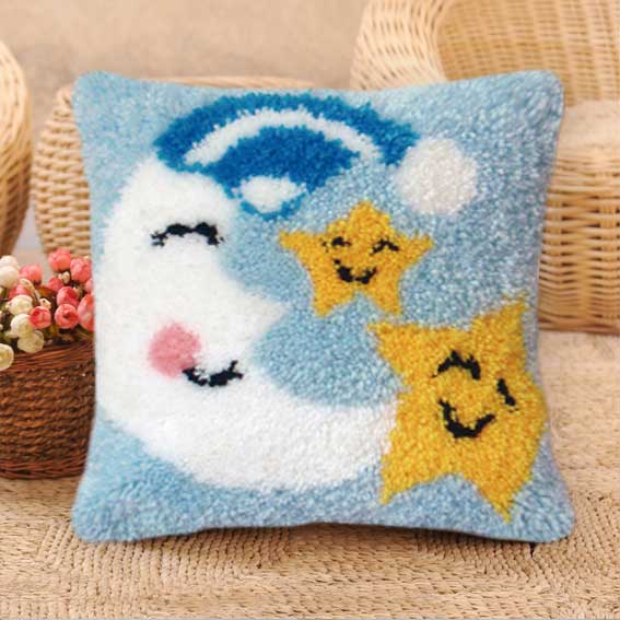 Nicediy Embroidery Latch Hook Rug Canvas Kits Carpet Latch Hook Kits DIY Knitted Fomiaran for Needlework Cross Stitch Crocheting