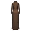 Women's Long Dress High Collar Long Sleeve Maxi Dress Casual Plus Size Pocket Pullover Party Dress