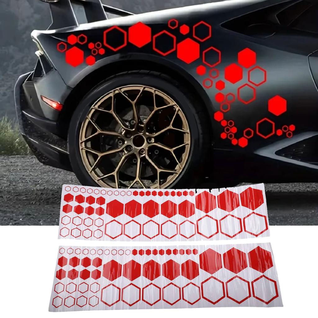 Car Decorative Stickers Set 104PCS For Honeycomb Design for SUVs Trucks