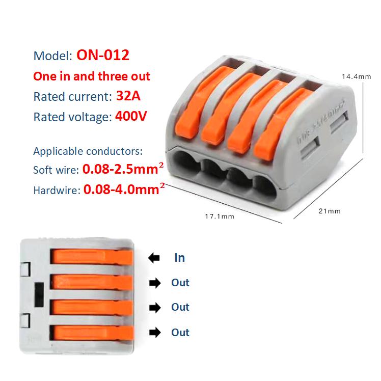 5/10pcs PCT Universal Wire Quick Connector Insulation Terminals Compact Hard Wire/soft Wire Connector 2/3/4/5/8 Channels / Base Press-fit Connection