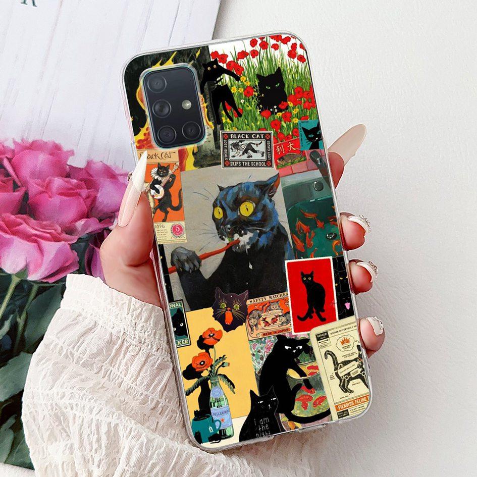 For Samsung Galaxy A71 Case SM-A715F Cover Fashion Butterfly Flower Soft Clear Silicone Phone Cover For Samsung A51 A 51 5G Capa