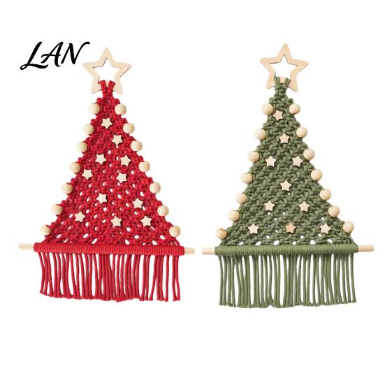 Crafting Supplies for Beginners Braided Christmas Tree DIY Kit, Make 2 Cotton Rope Trees, Boho Knot Craft Parent Child Activity Kits Set with