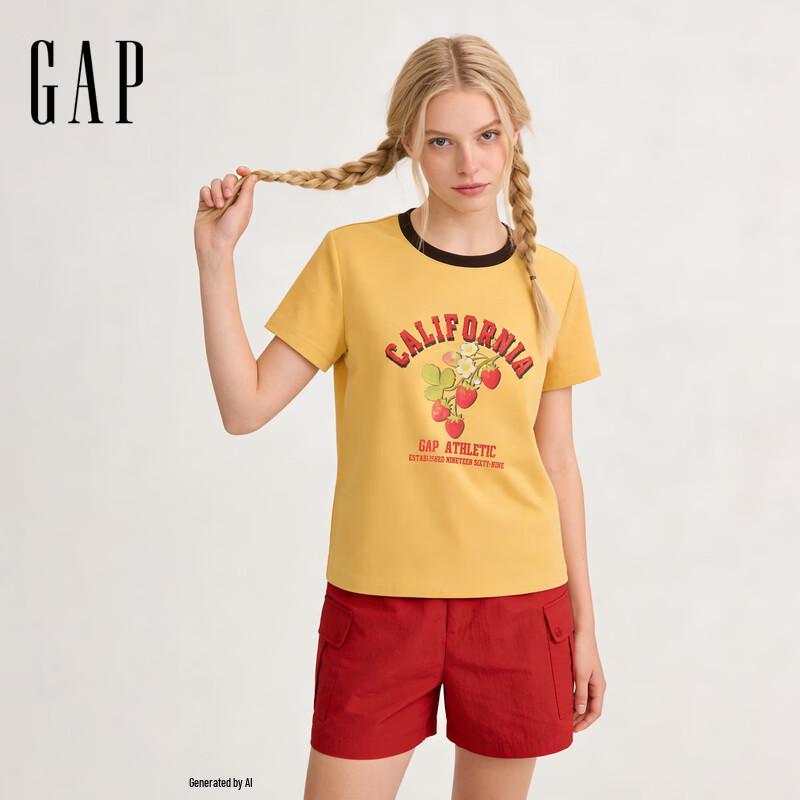 GAP Women s Logo Print Short Sleeve T-Shirt 165/88A