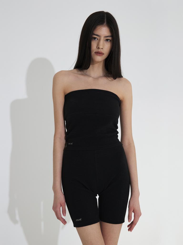 Oisoel Glitter Knit Shorts - Black