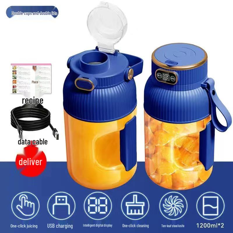 Wireless Rechargeable Portable Fruit Juicer Cup - Large Capacity for Home and Sports Use