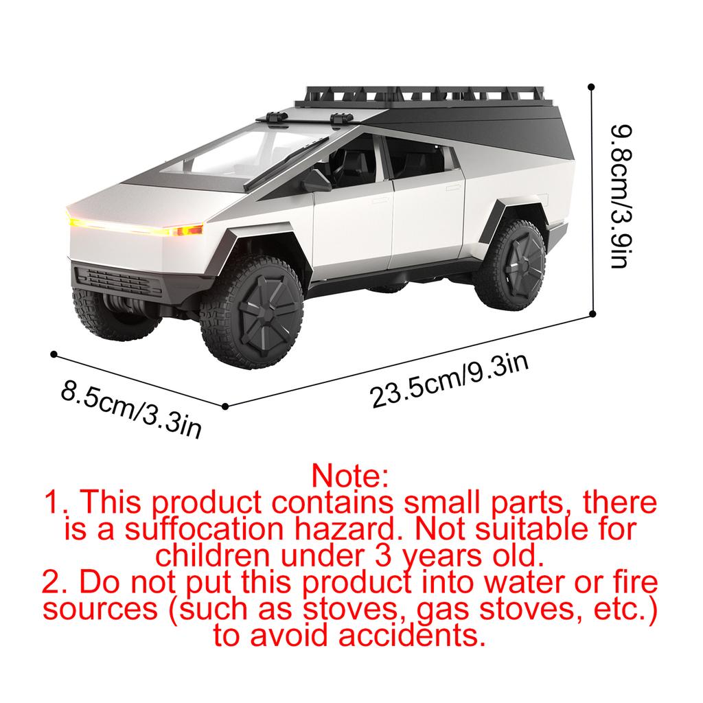 Pickup Truck Model, 2.4GHz Alloy Remote Control Camping Car with Lights, Vehicles Toys for Kids Boys