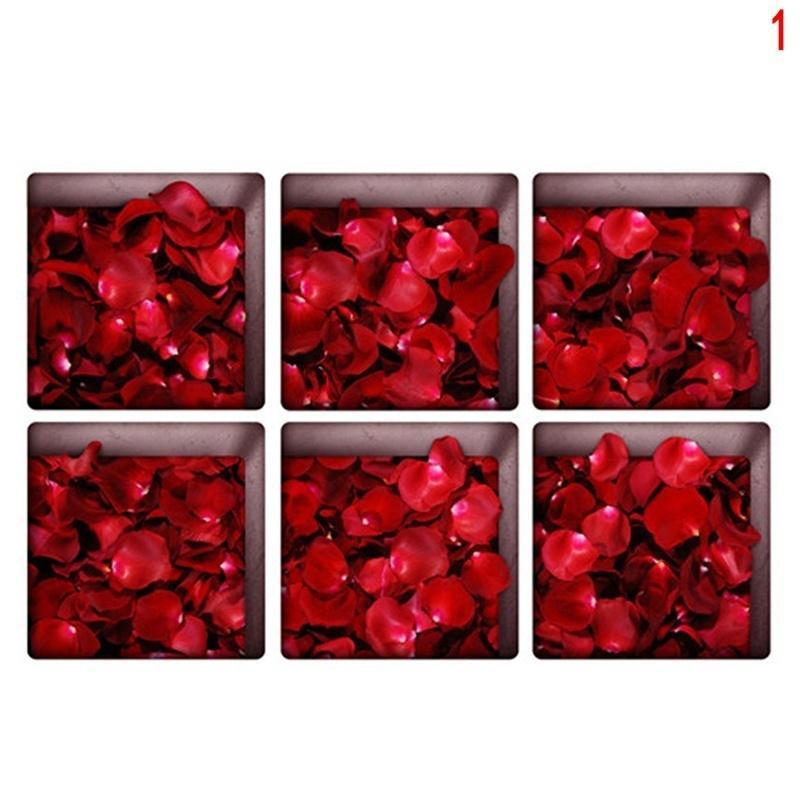 13x13cm 6ks 3D protiskluzová vodotěsná PVC nálepka na vanu Dekor Obtisky Nálepka do koupelny s různými možnostmi výběru w
