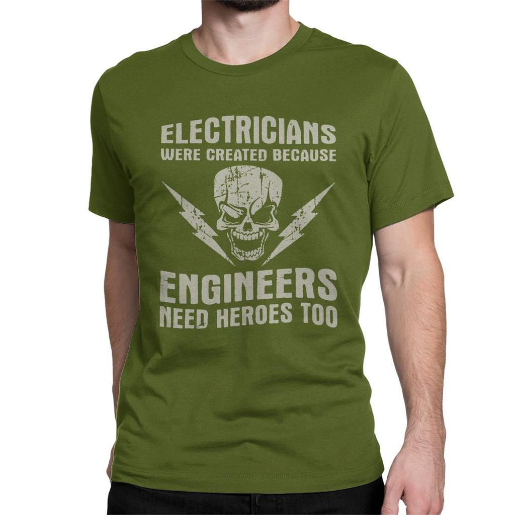 Men's Electrician Electrical Engineer T Shirt 100% Cotton Clothing Casual Short Sleeve O Neck Tees Plus Size T-Shirts