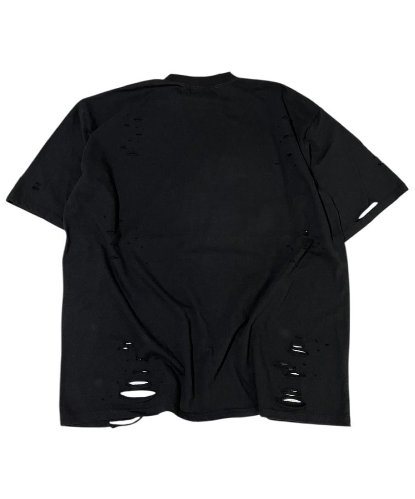 SK8ER ROCK Rock Cross Destroyed T-Shirt ((Black))