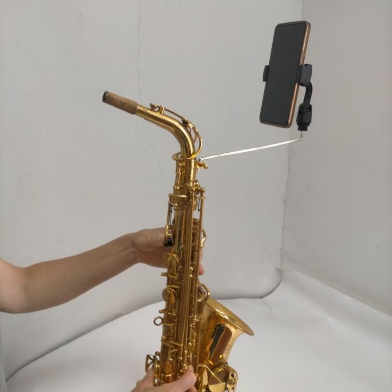Adjustable Brass Instrument Phone Clip Mount For Musicians Compatibility With Various Smartphone Size