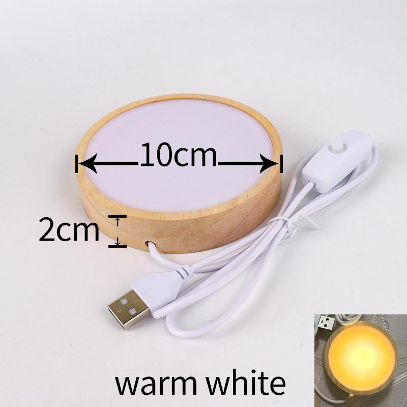 1/2/4Pcs Round Wooden LED Night Light Base for Decorative Holder Display Stand For Crystals Glass Ball Decor Art Ornament