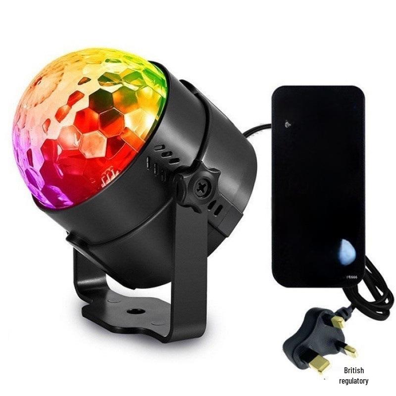 Mini LED Colorful Rotating Magic Crystal Ball Light with Sound Control for Home, KTV, Bar, and Strobe Effects