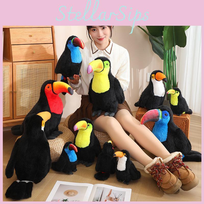 Toucan Plush Animal Toy With Short Hair And Lightweight Design For Kids And Gift
