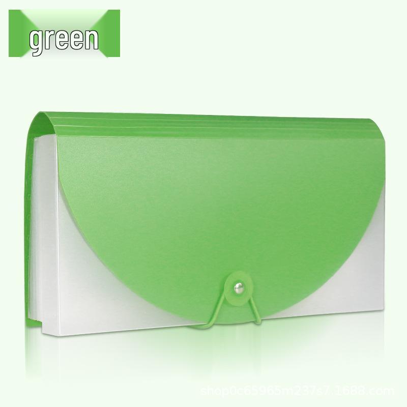 13-Layer Multi-Functional Accordion Bag for Financial Bill and Receipt Storage зелёный