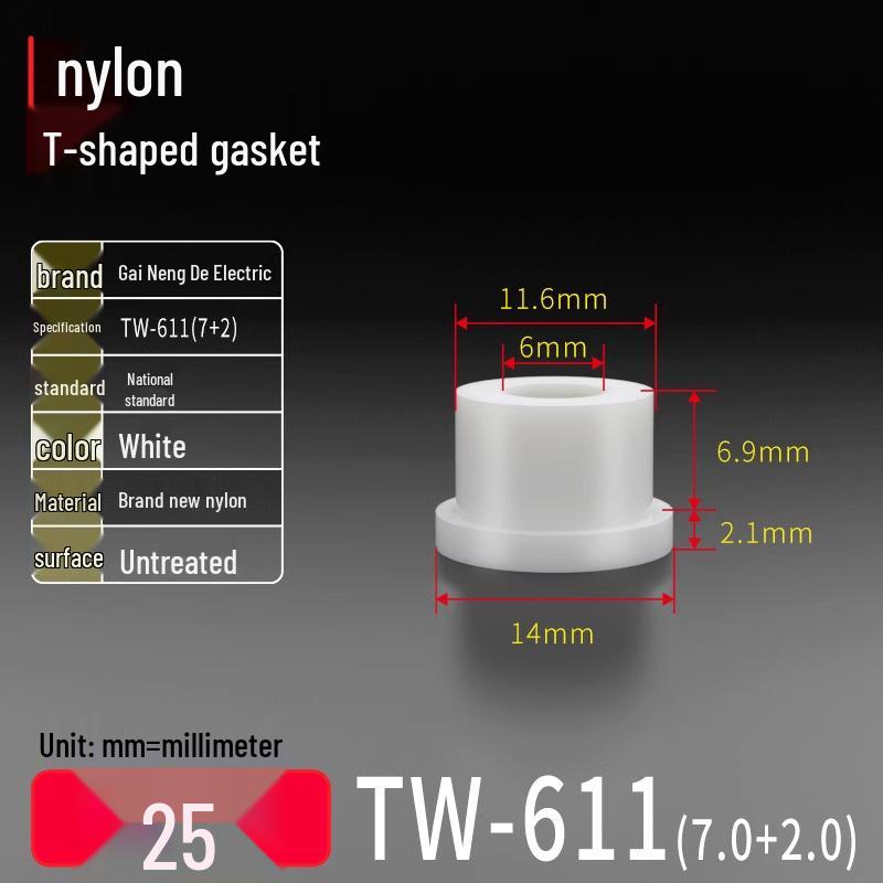T-förmiger Nylon-Kunststoff-Dichtungsring und Schraubwellenhülse (Für dich: M2-M35)