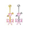 Gaibei Heart-shaped Bow Navel Ring - European & American Trendy Style Belly Button Jewelry