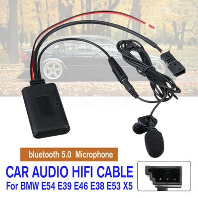 Adattatore cavo audio HIFI per auto da 12 V - Bluetooth 5.0 + microfono per BMW E54 E39 E46 E38 E53 - Kit per auto Bluetooth